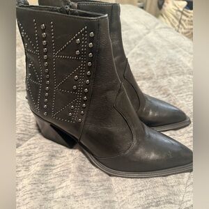 Emanuel crasto italian leather black ankle booties